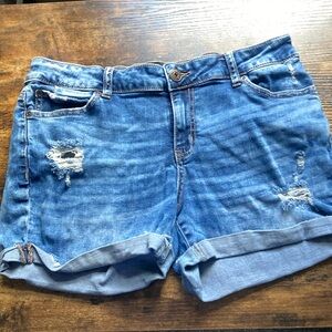Maurices Blue Distressed Jean Shorts